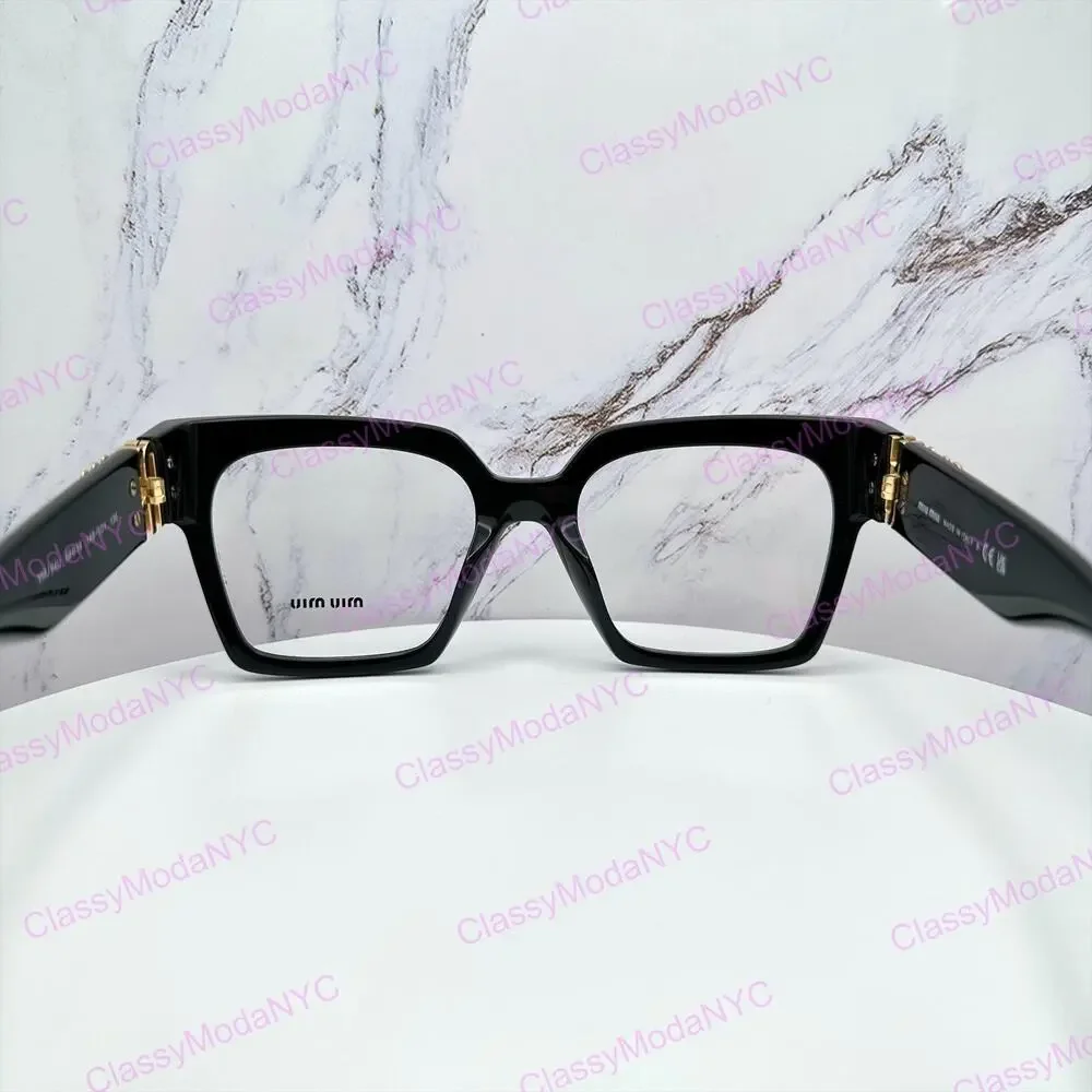 MIU MIU Womens Eyeglasses Black Square Full Rim frames 52-19mm Rx-able Womens